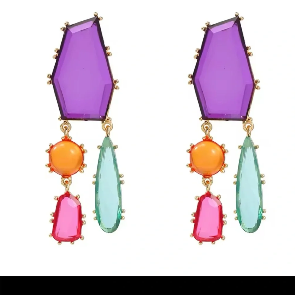 Francesca - 2025 New Trend Colorful Dangle Long Earrings - Picture 6 of 6